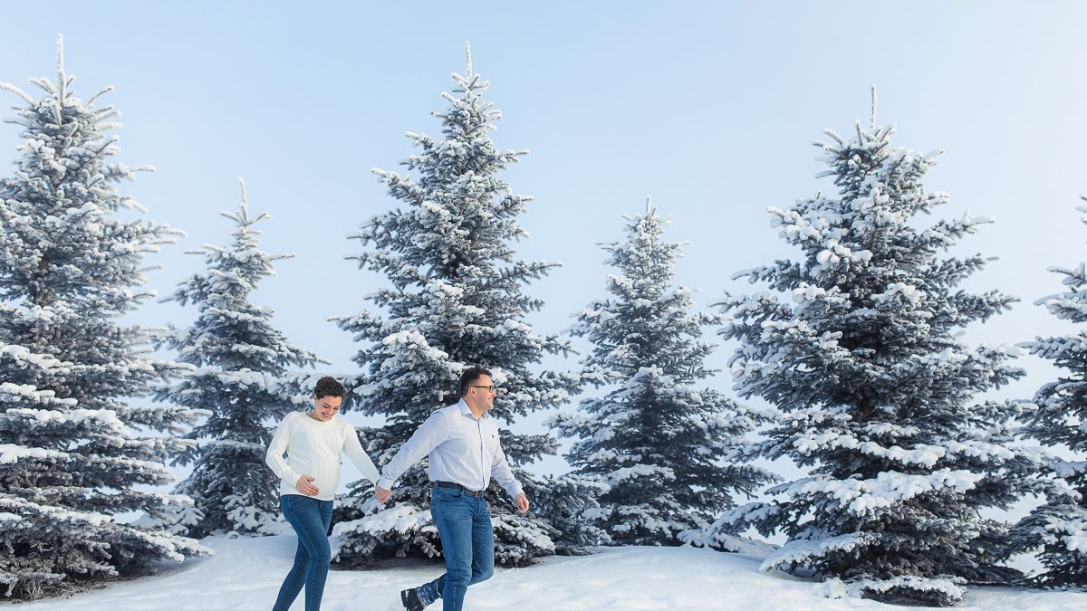 Winter couples maternity session